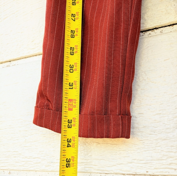 Burnt Orange Striped Flowy Pants - Picture 4 of 9